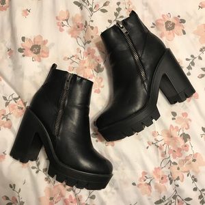 Black Zip Monster Boots
